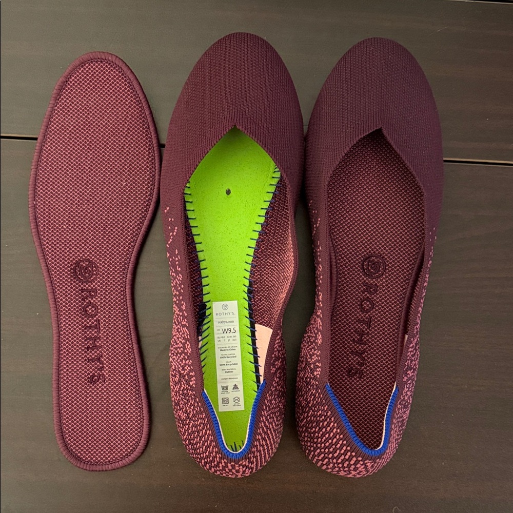 Almost NEW Rothy's Women's Plum/Purple/Burgundy Flats